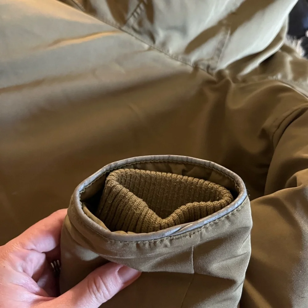 GAP Burgundy and Tan Parka with Fur Hood - Picture 5 of 6